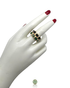 Sapphire White Enamel Eternity Ring