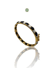 Sapphire & White Enamel Gold Vermeil Bracelet