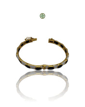 Sapphire & White Enamel Gold Vermeil Bracelet