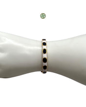 Sapphire & White Enamel Gold Vermeil Bracelet