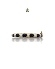 Sapphire & White Enamel Gold Vermeil Bracelet