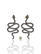 Serpent White Zirconia Gold Vermeil Earrings