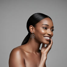 Serpent White Zirconia Gold Vermeil Earrings