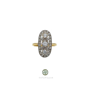 Shaker Diamond Cut Zirconia Ring