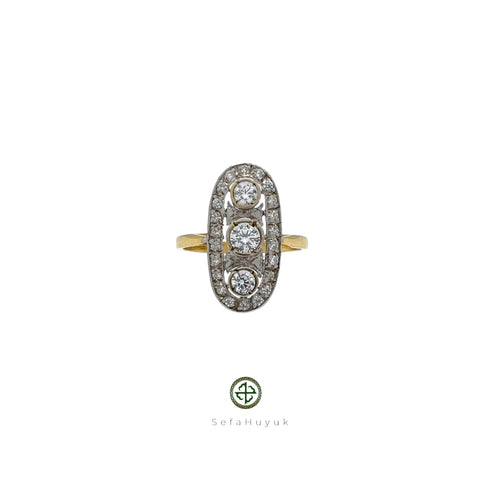 Shaker Diamond Cut Zirconia Ring