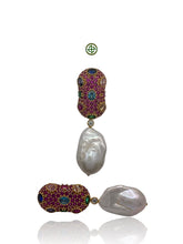 Skyfall Pink Pave Baroque Pearl Earrings