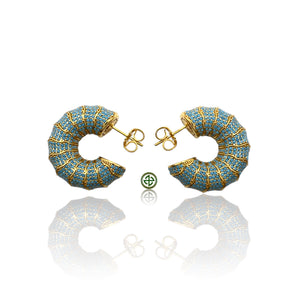 Snail Turquoise Zirconia Earrings