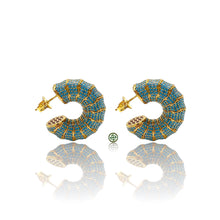 Snail Turquoise Zirconia Earrings