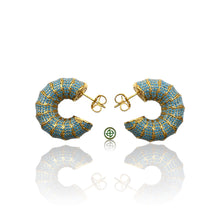 Snail Turquoise Zirconia Earrings