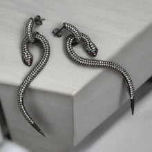 Snake White Zirconia Earrings