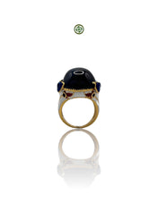 Star Sapphire Enamel Statement Ring