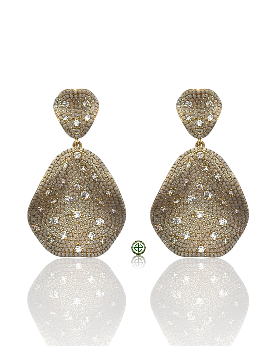 Stardust Glow Opal White Zirconia Earrings