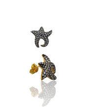 Starfish White Pave Stone Gold Vermeil Earrings