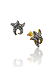 Starfish White Pave Stone Gold Vermeil Earrings