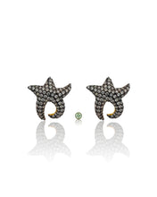 Starfish White Pave Stone Gold Vermeil Earrings