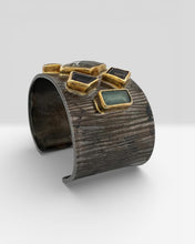 black-rhodium-seven-gemstone-cuff-bracelet