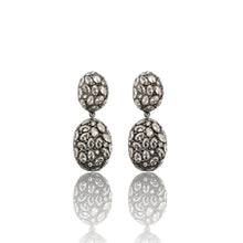 Luxury black rhodium sterling silver statement earrings set with AAA zirconia. Bold sparkle drop earrings perfect for evening & bridal wear.