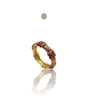 Stucky Ruby, Emerald & Amethyst Eternity Ring (Red Enamel)