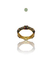 Stucky Emerald, Ruby & Amethyst Eternity Ring (Navy Blue Enamel)