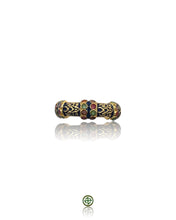 Stucky Emerald, Ruby & Amethyst Eternity Ring (Navy Blue Enamel)