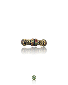 Stucky Emerald, Ruby & Amethyst Eternity Ring (Navy Blue Enamel)