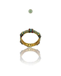 Stucky Ruby, Emerald & Amethyst Eternity Ring (Turquoise Enamel)