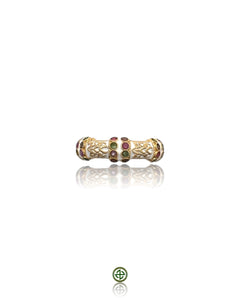 Stucky Ruby, Emerald & Amethyst Eternity Ring (White Enamel)