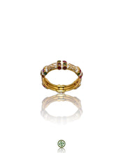 Stucky Ruby, Emerald & Amethyst Eternity Ring (White Enamel)