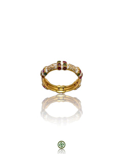 Stucky Ruby, Emerald & Amethyst Eternity Ring (White Enamel)