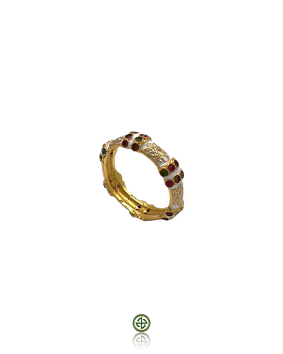 Stucky Ruby, Emerald & Amethyst Eternity Ring (White Enamel)