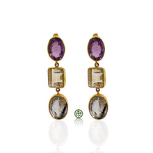 Trio Amethyst Quartz Earrings