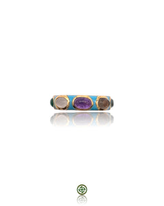 Turquoise Enamel Multi-Gemstone Eternity Ring