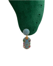 Turquoise Pavé Dome Earrings