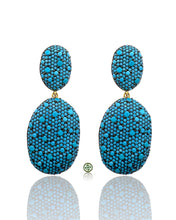 Turquoise Pavé Gold Vermeil Drop Earrings