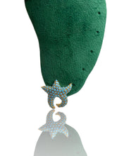 Turquoise Pave Starfish Earrings