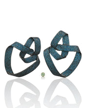 Twisted Aqua Blue Pavé Earrings