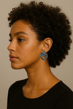 Twisted Aqua Blue Pavé Earrings