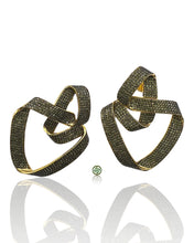 Twisted Peridot Green Pavé Earrings