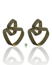 Twisted Peridot Green Pavé Earrings