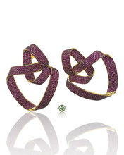 Twisted Ruby Pink Pavé Earrings