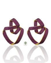 Twisted Ruby Pink Pavé Earrings