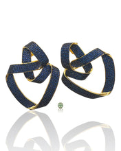 Twisted Sapphire Blue Pavé Earrings