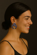Twisted Sapphire Blue Pavé Earrings