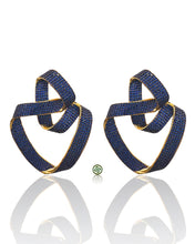 Twisted Sapphire Blue Pavé Earrings
