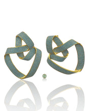 Twisted Turquoise Pavé Earrings