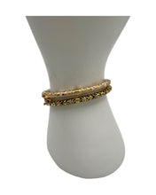 Green, White & Red Enamel Gold Vermeil Bracelet