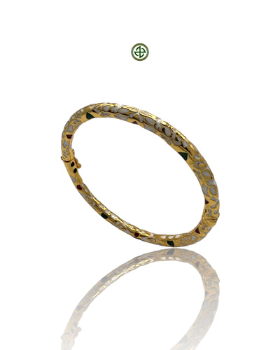 White Enamel Gold Vermeil Bracelet