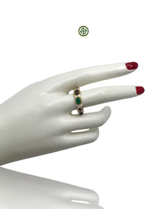 White Enamel Multi-Gemstone Eternity Ring