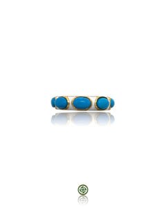 White Enamel Turquoise Eternity Ring