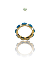 White Enamel Turquoise Eternity Ring